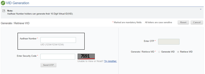 Aadhaar Virtual ID