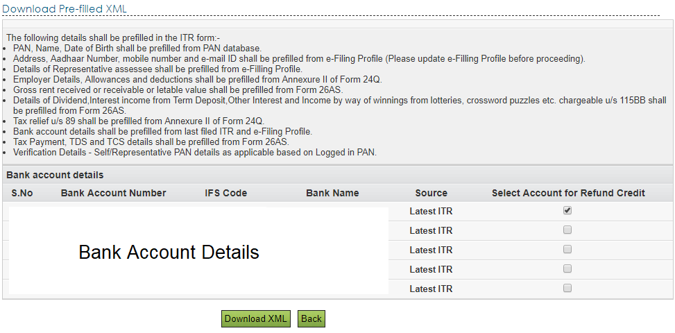 Download Prefill XML