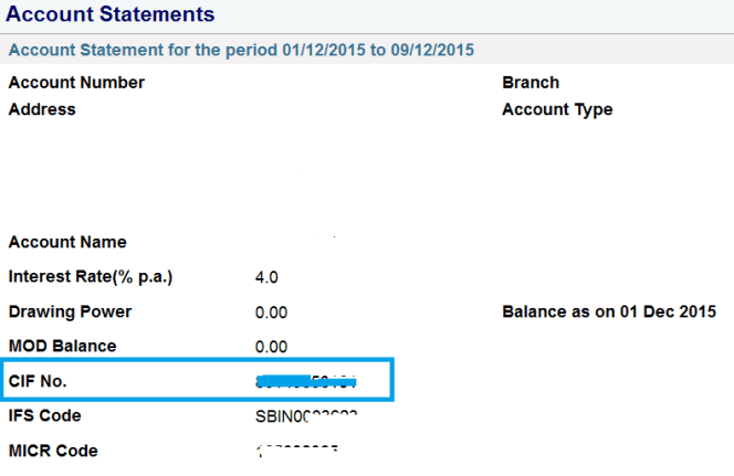 What Is Cif Number In Sbi Bank Cheque Book