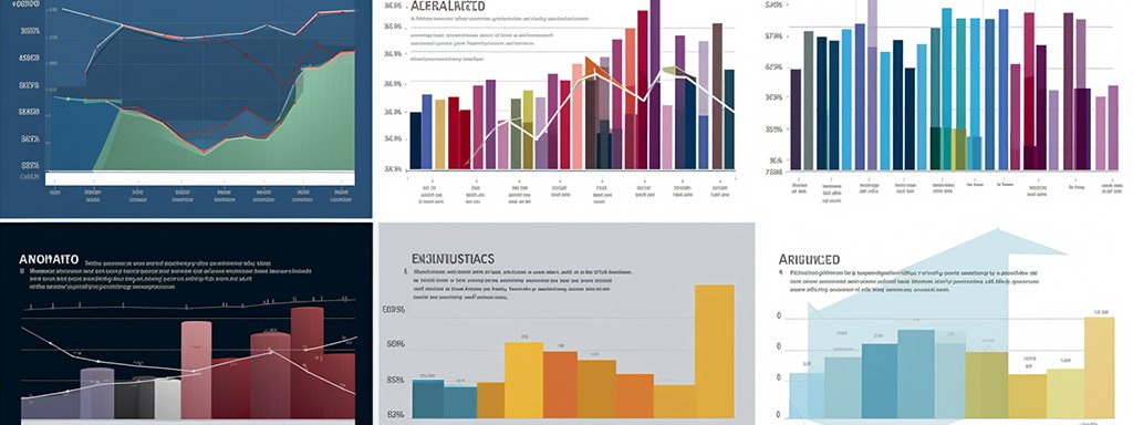 Multiple examples of stacked charts and other types of charts