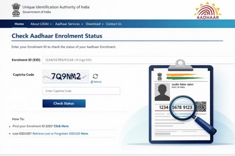 Aadhaar Card Enrollment – Check Status, Update, Link Aadhaar