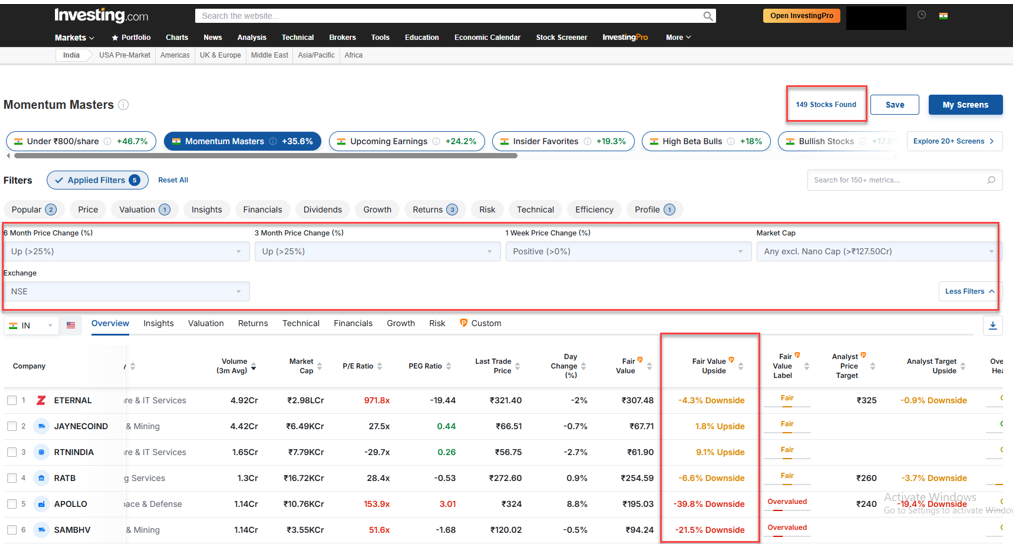 investing.com pro masters
