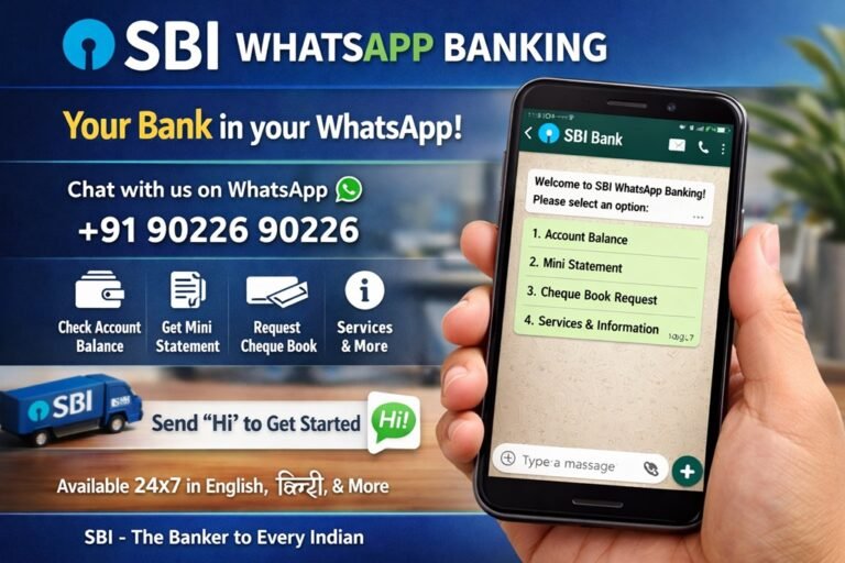 SBI WhatsApp Banking – Check Bank Balance, Mini Statement and Loan