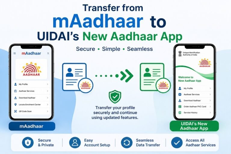 Transfer from mAadhaar to UIDAI’s New Aadhaar App